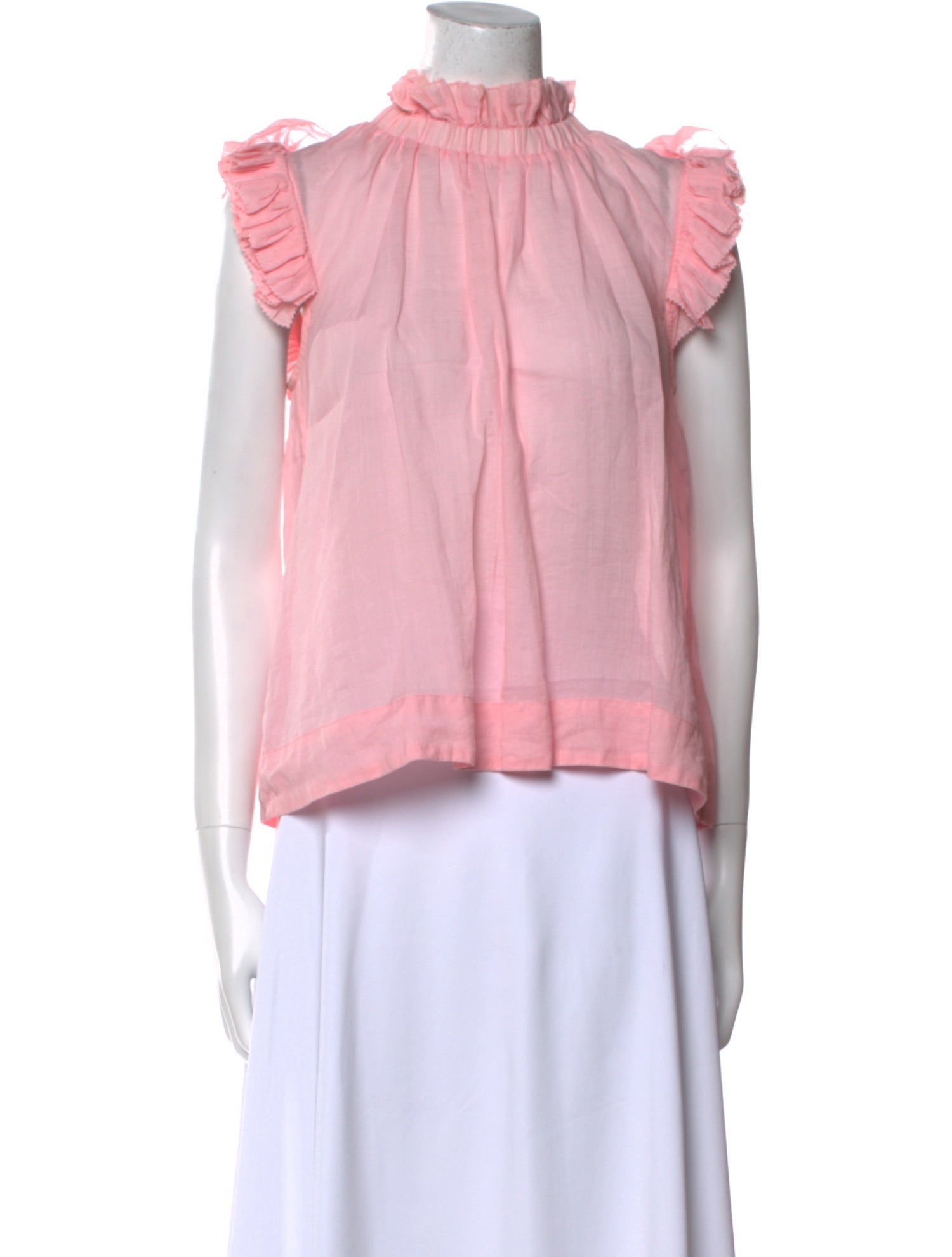 Sea New York Mock Neck Short Sleeve Blouse