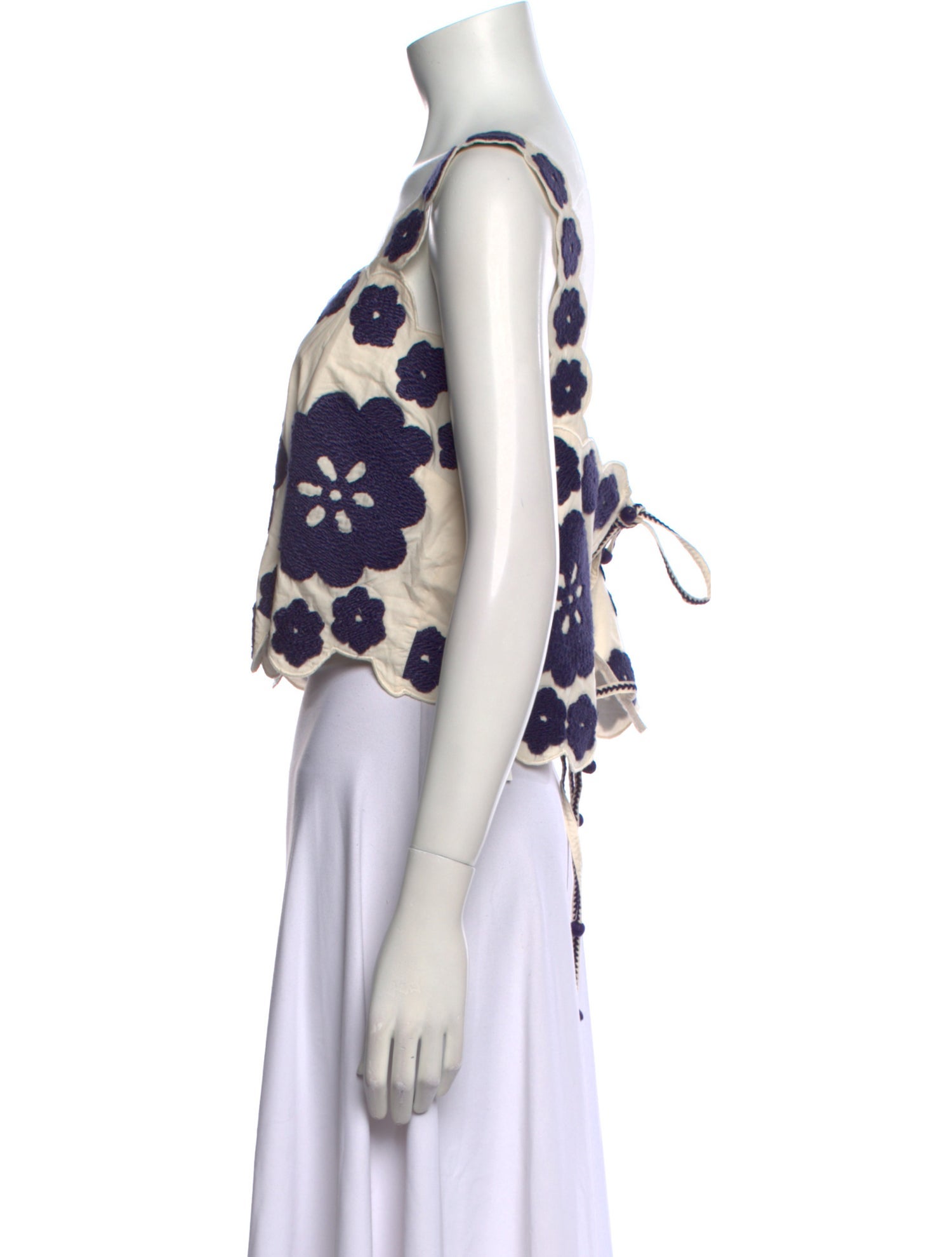 Sea New York Printed Square Neckline Crop Top