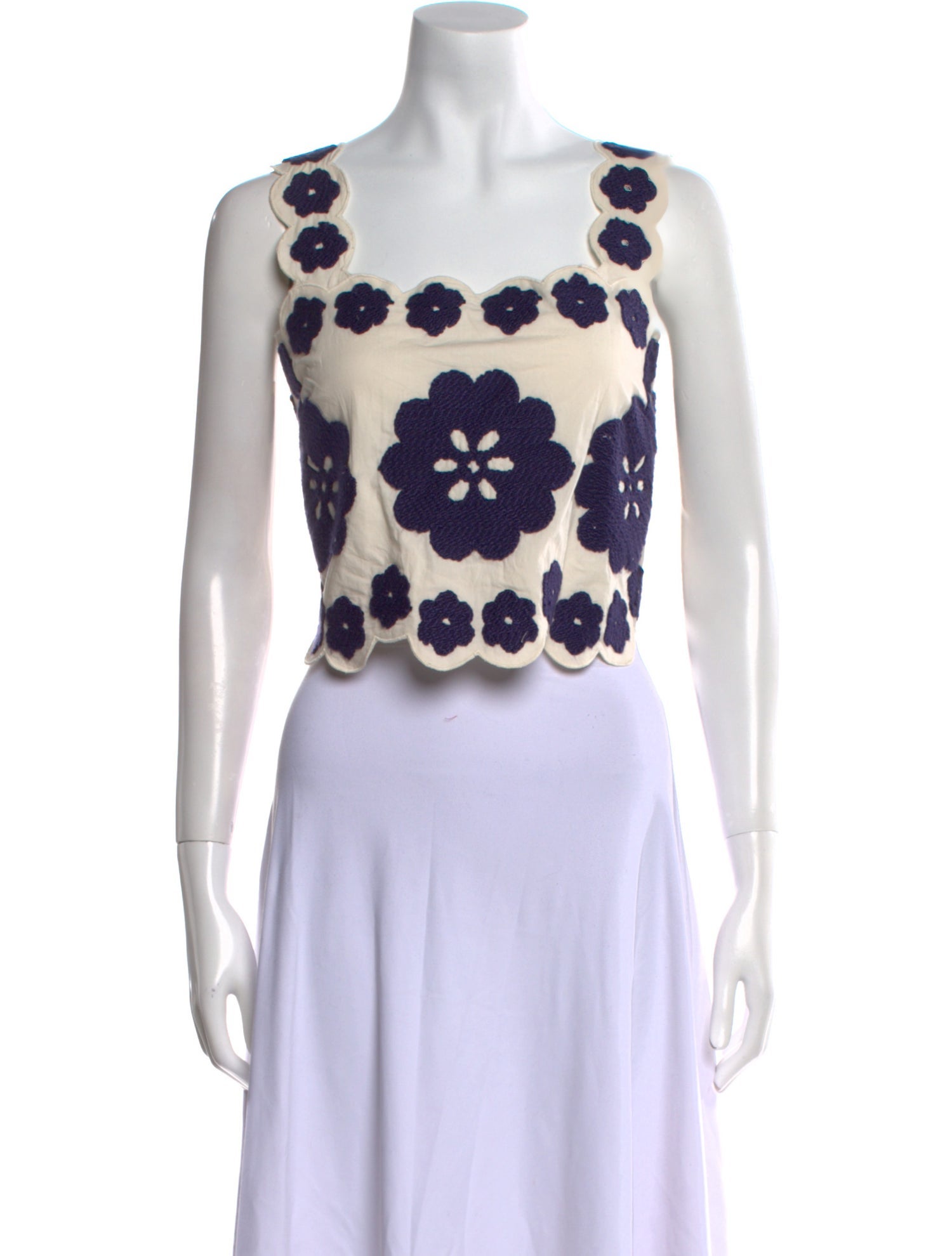 Sea New York Floral Print Square Neckline Crop Top