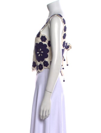 Sea New York Floral Print Square Neckline Crop Top