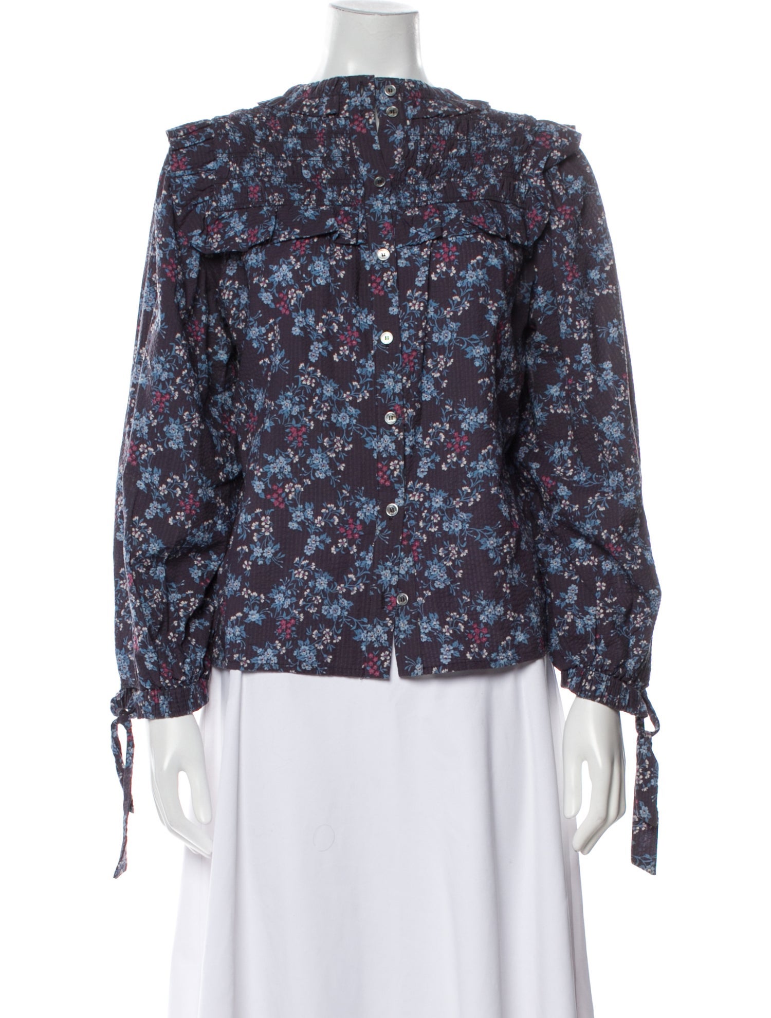 Sea New York Floral Print Off-The-Shoulder Blouse