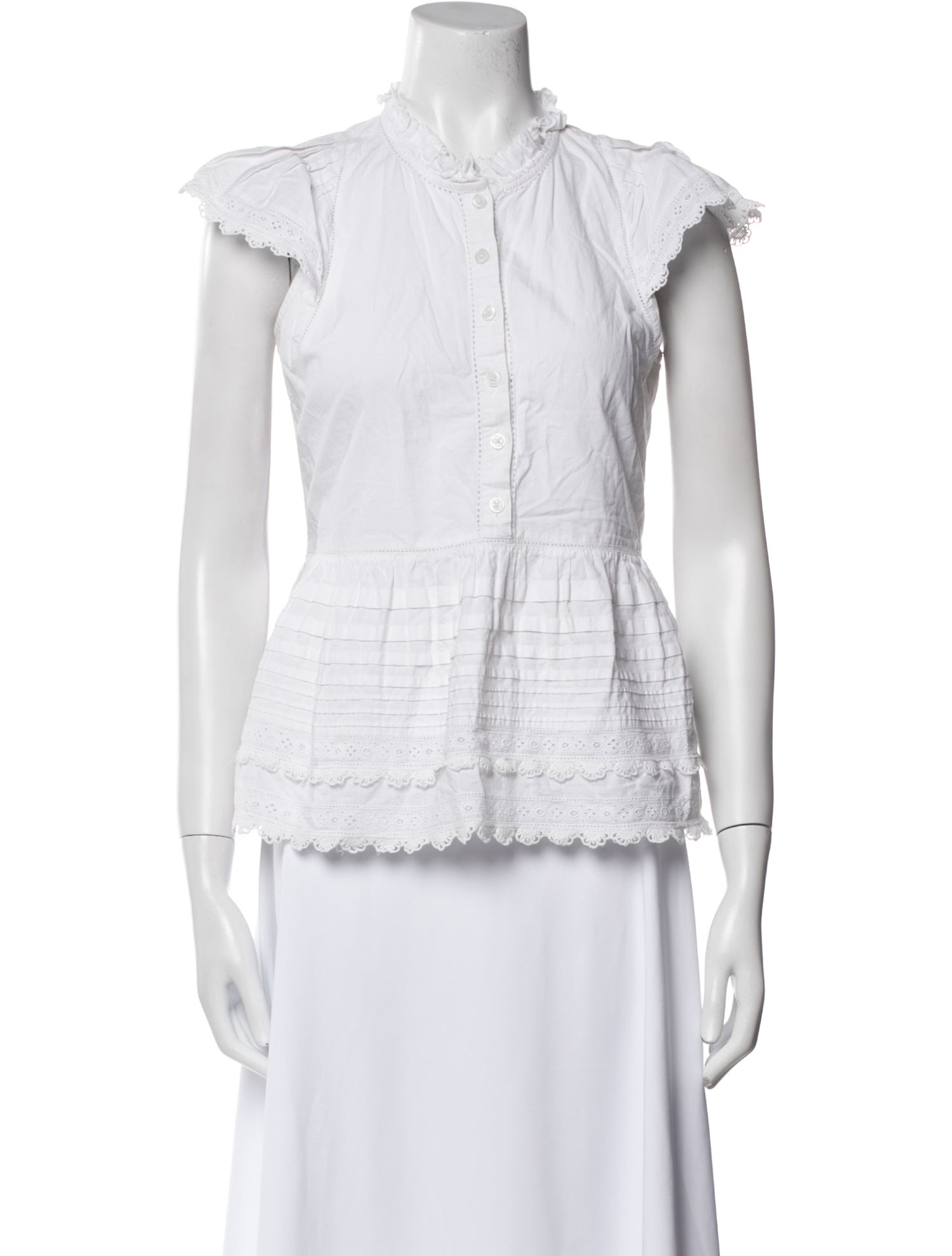 Sea New York Mock Neck Short Sleeve Blouse