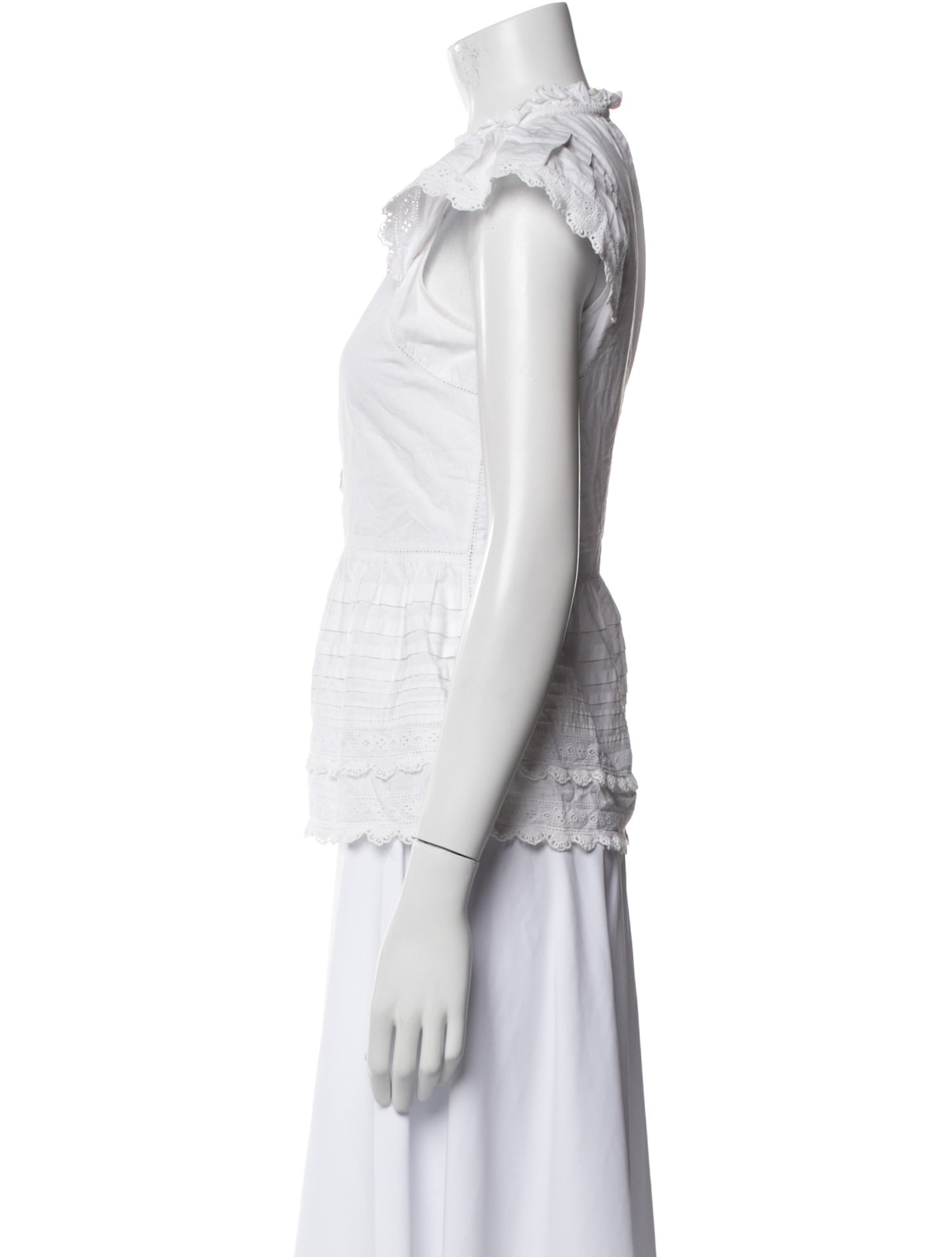 Sea New York Mock Neck Short Sleeve Blouse