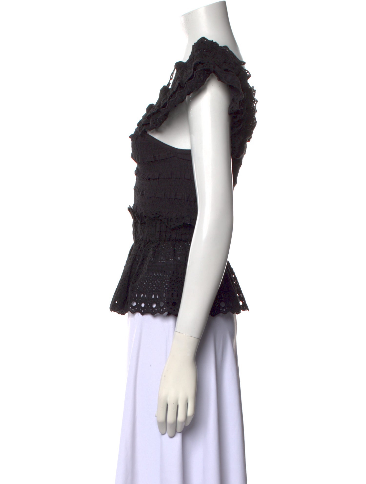 Sea New York Square Neckline Short Sleeve Crop Top