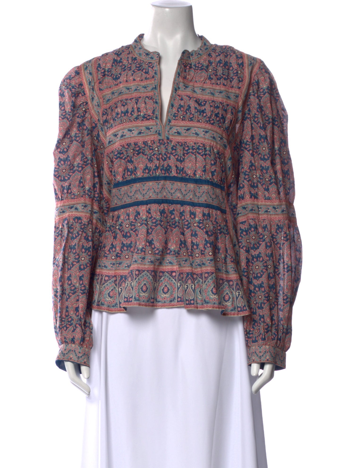 Sea New York Printed V-Neck Blouse