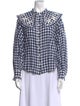Sea New York Plaid Print Long Sleeve Button-Up Top