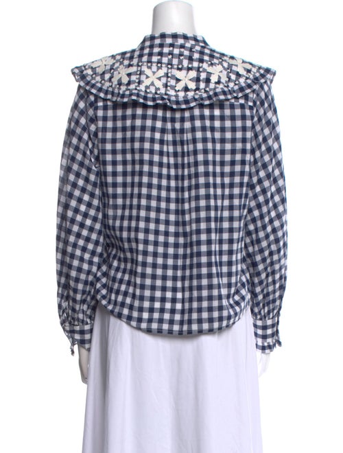 Sea New York Plaid Print Long Sleeve Button-Up Top