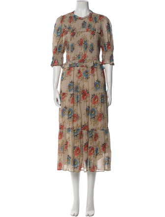 Sea New York Floral Print Midi Length Dress