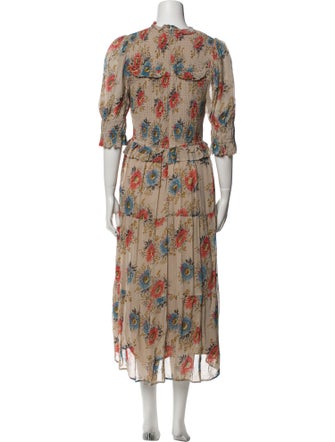 Sea New York Floral Print Midi Length Dress