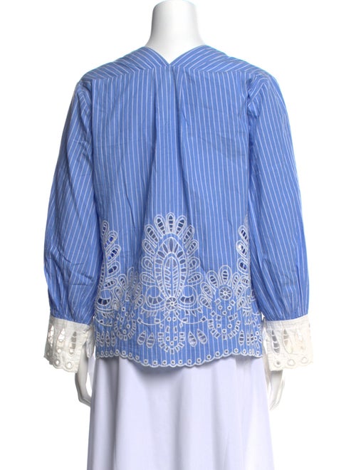 Sea New York Striped V-Neck Button-Up Top