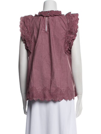 Sea New York Mock Neck Sleeveless Blouse
