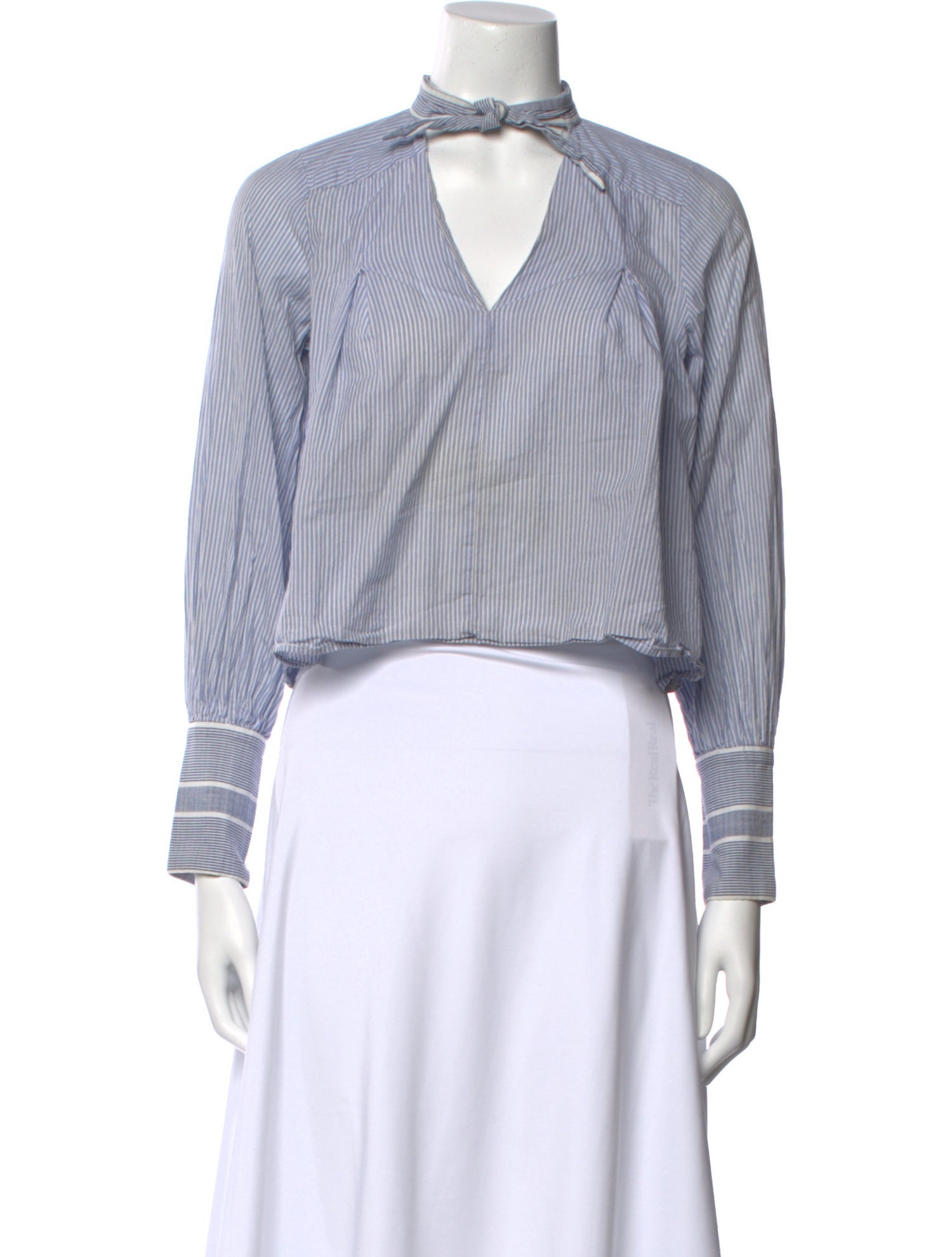 Sea New York Striped Tie Neck Crop Top