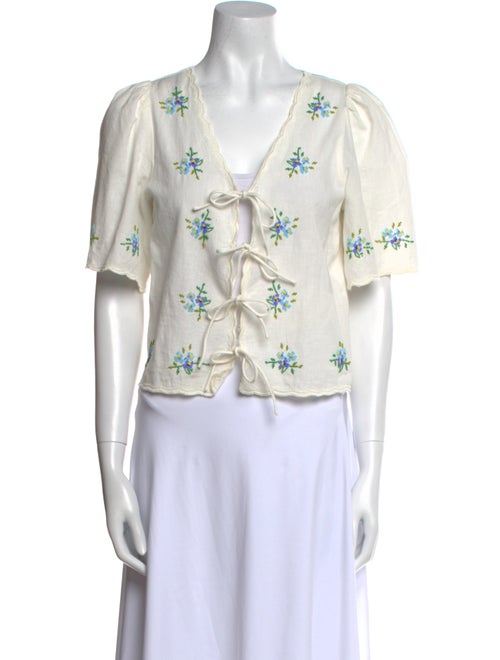 Sea New York Floral Print V-Neck Crop Top