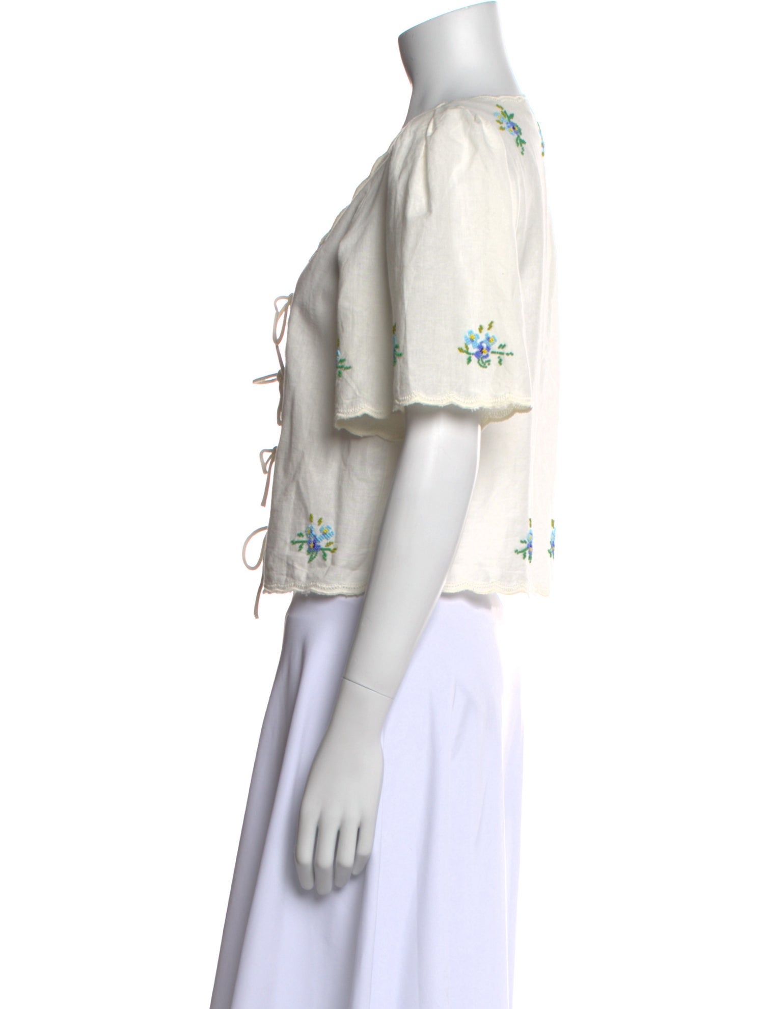 Sea New York Floral Print V-Neck Crop Top