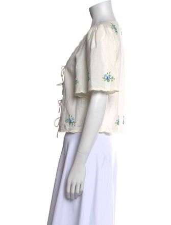 Sea New York Floral Print V-Neck Crop Top