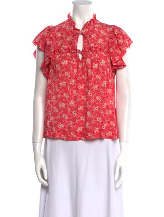 Sea New York Silk Floral Print Blouse