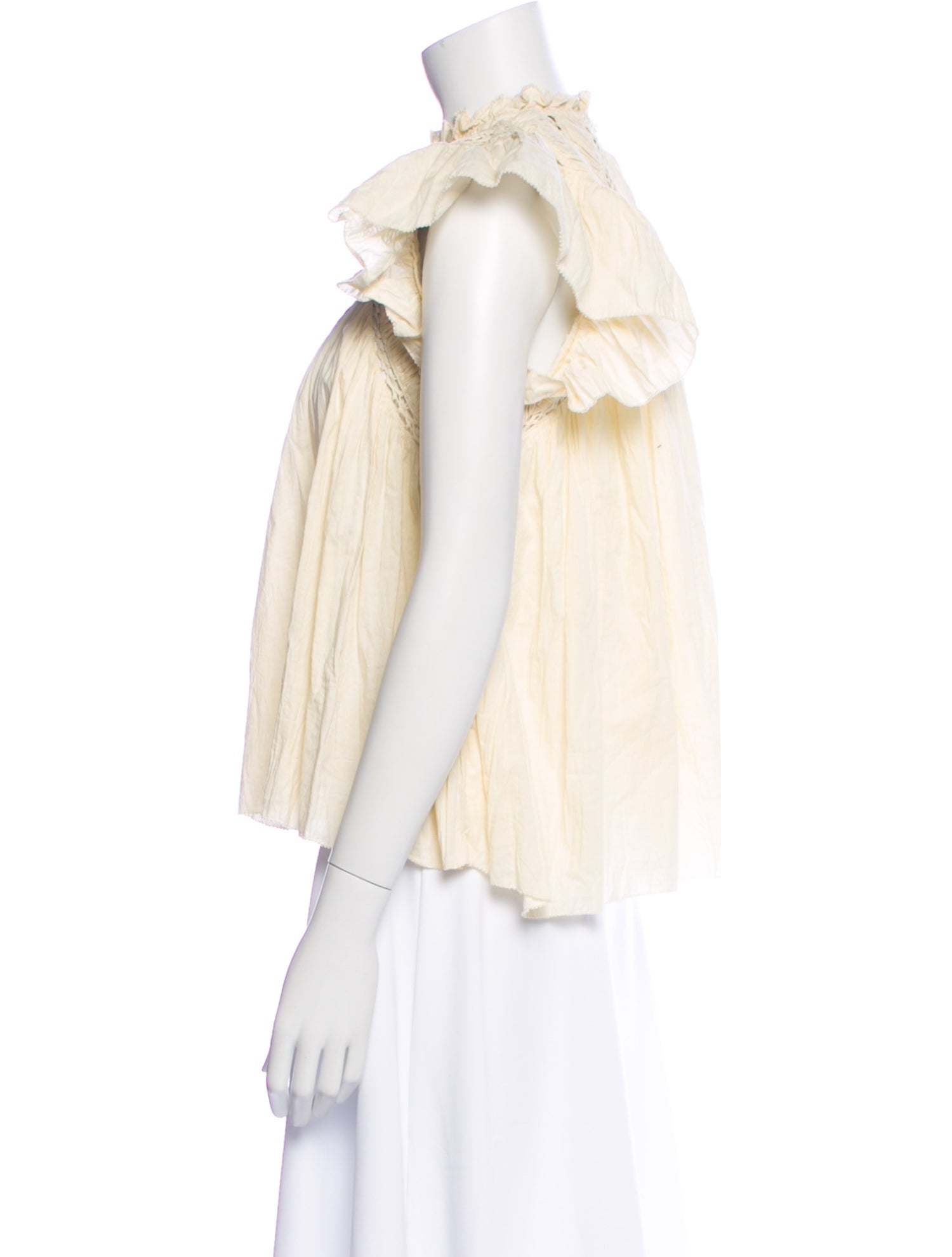 Sea New York Mock Neck Short Sleeve Blouse