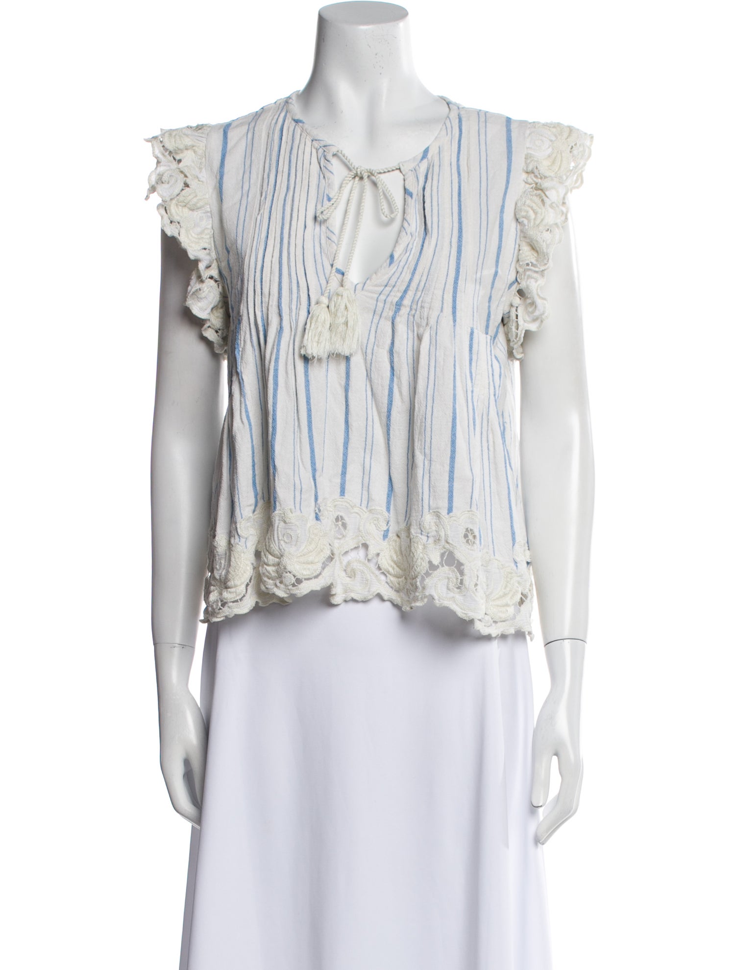 Sea New York Striped V-Neck Blouse