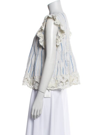 Sea New York Striped V-Neck Blouse