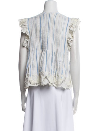 Sea New York Striped V-Neck Blouse