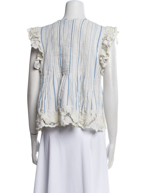 Sea New York Striped V-Neck Blouse