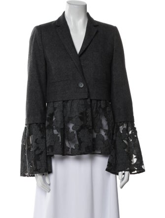 Sea New York Wool Lace Pattern Blazer