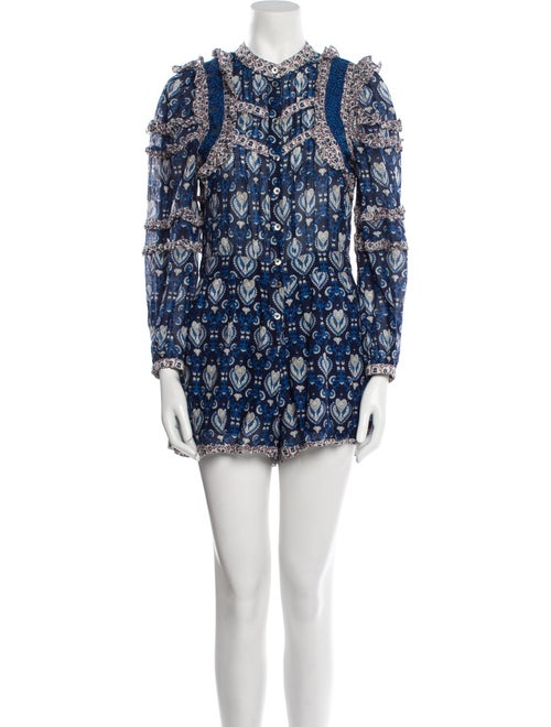 Sea New York Printed Mock Neck Romper