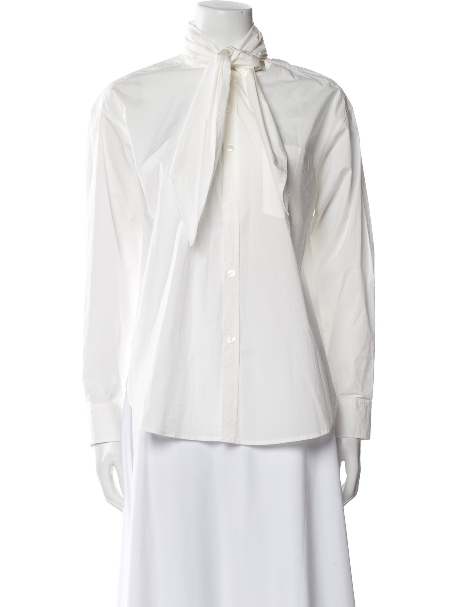 Sea New York Mock Neck Long Sleeve Button-Up Top