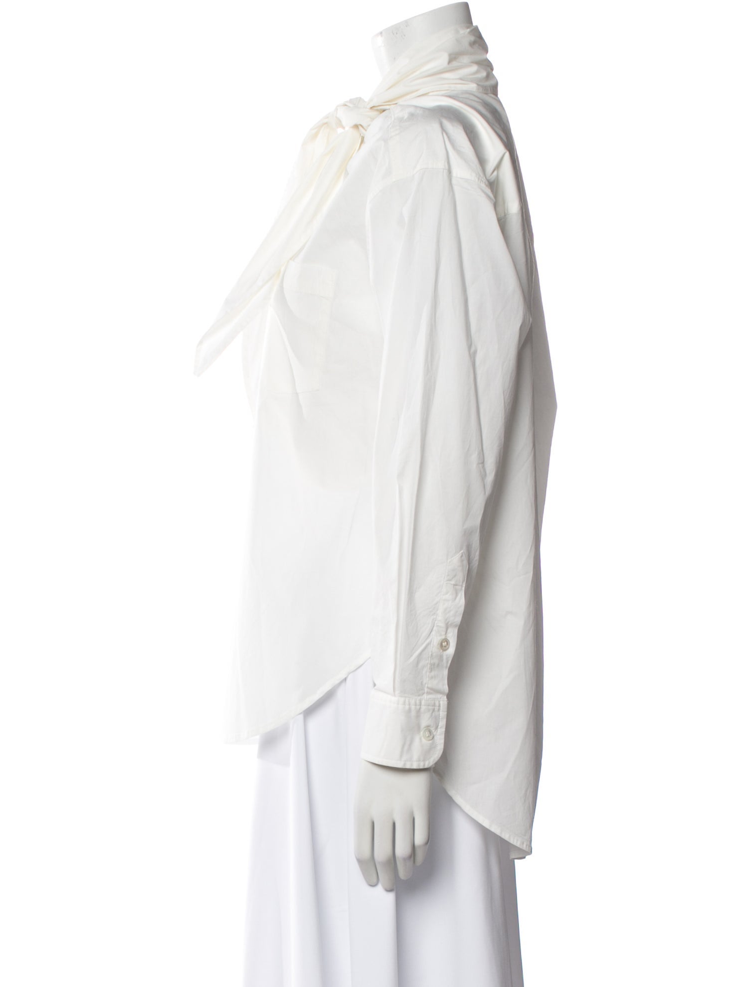 Sea New York Mock Neck Long Sleeve Button-Up Top