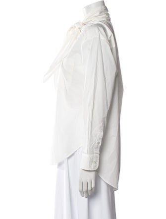 Sea New York Mock Neck Long Sleeve Button-Up Top