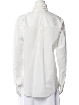 Sea New York Mock Neck Long Sleeve Button-Up Top