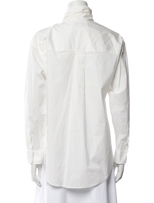 Sea New York Mock Neck Long Sleeve Button-Up Top