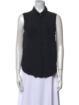 Sea New York Silk Sleeveless Button-Up Top