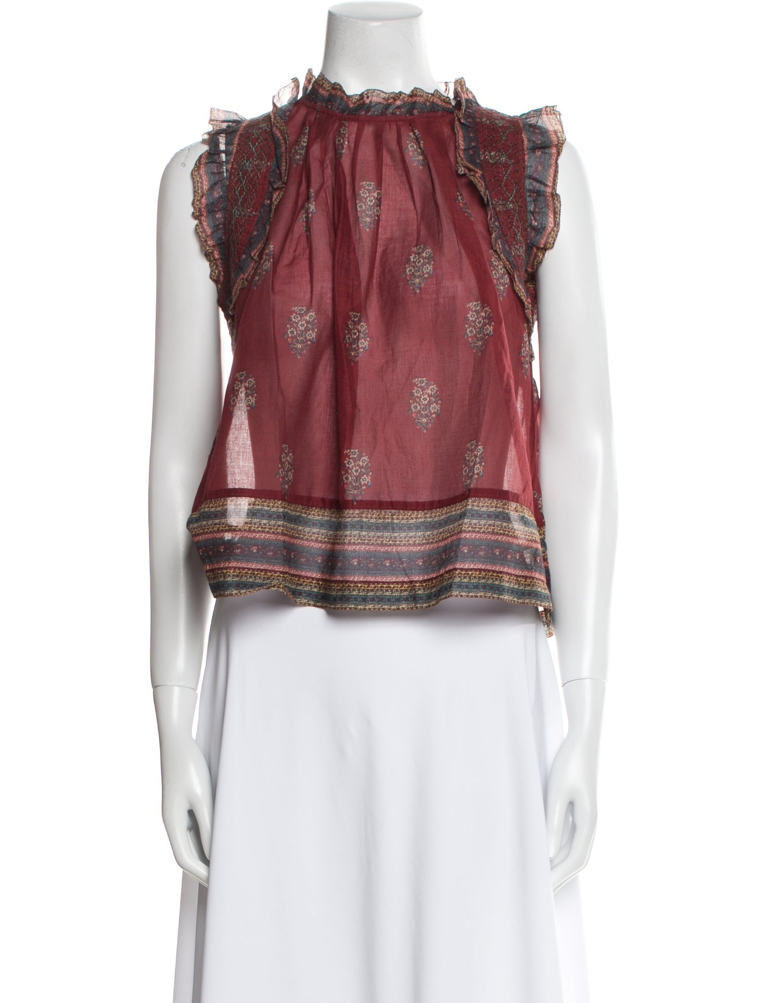 Sea New York Printed Mock Neck Blouse