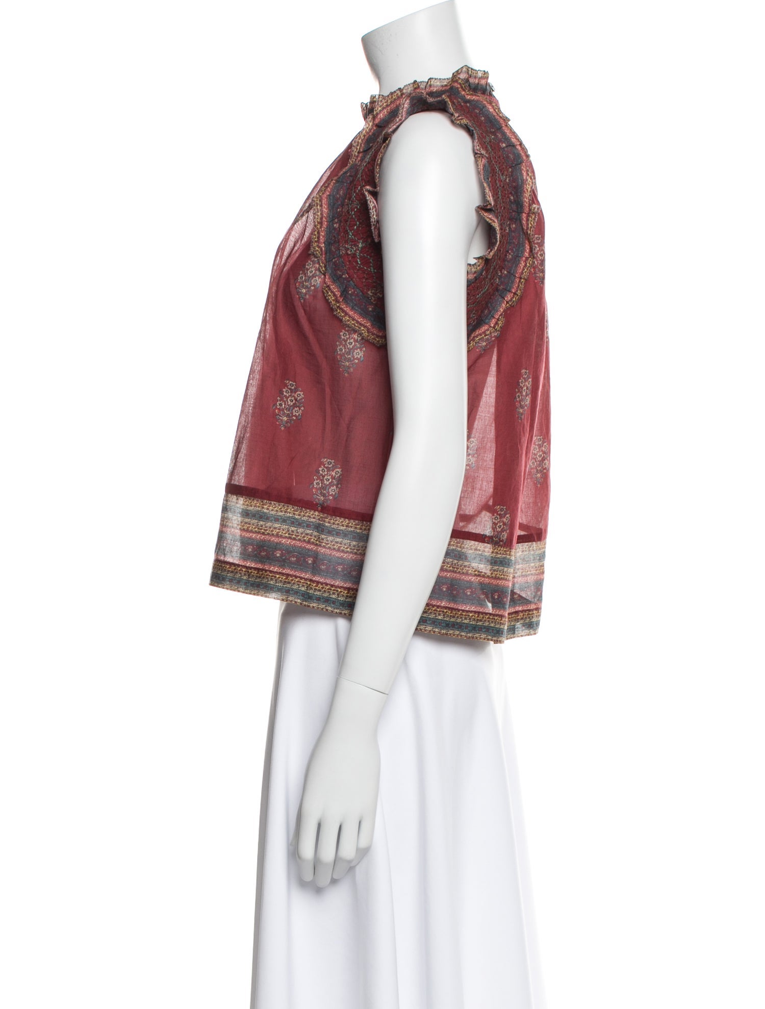 Sea New York Printed Mock Neck Blouse