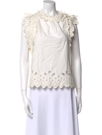 Sea New York Mock Neck Sleeveless Blouse