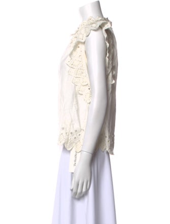 Sea New York Mock Neck Sleeveless Blouse