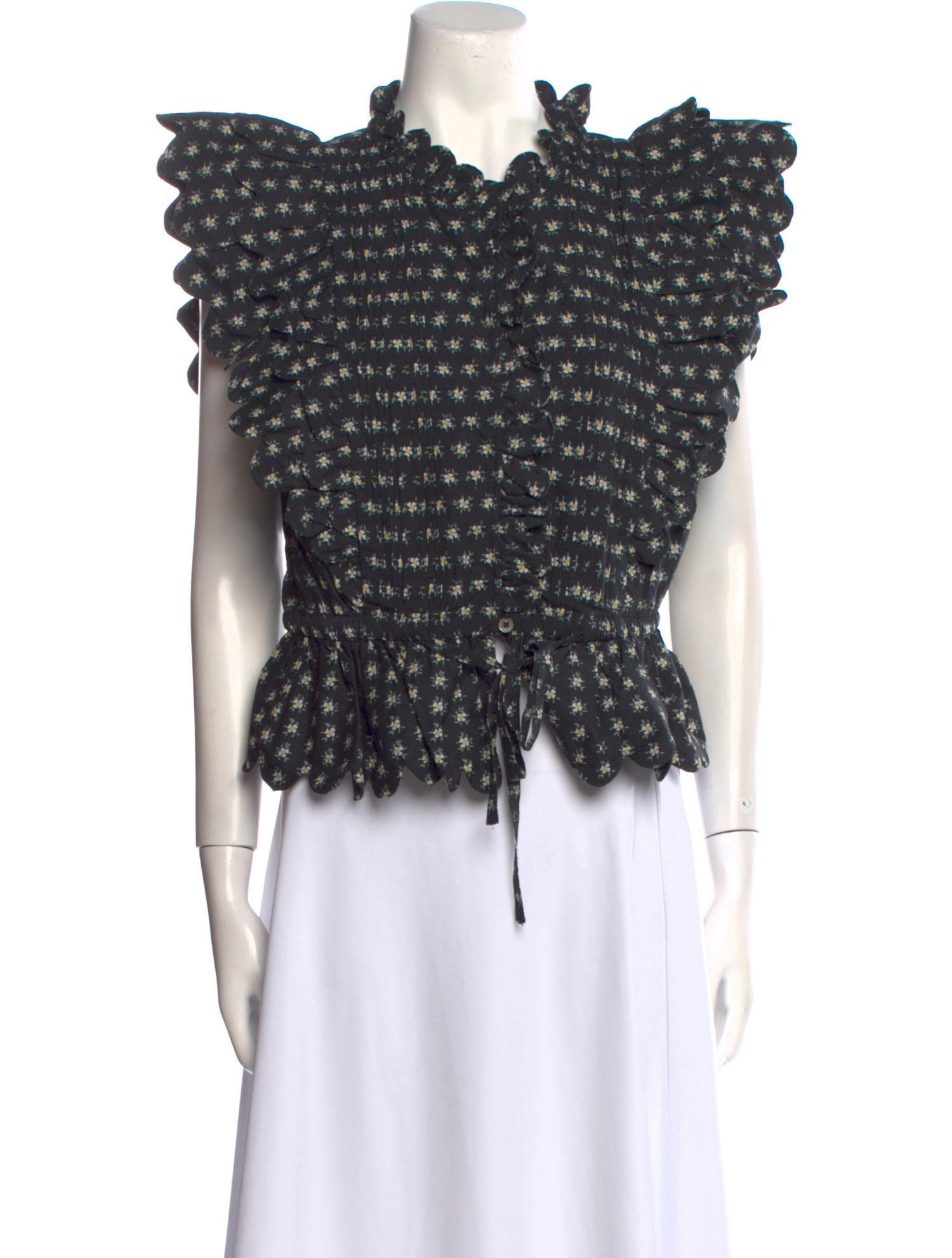 Sea New York Mock Neck Short Sleeve Blouse