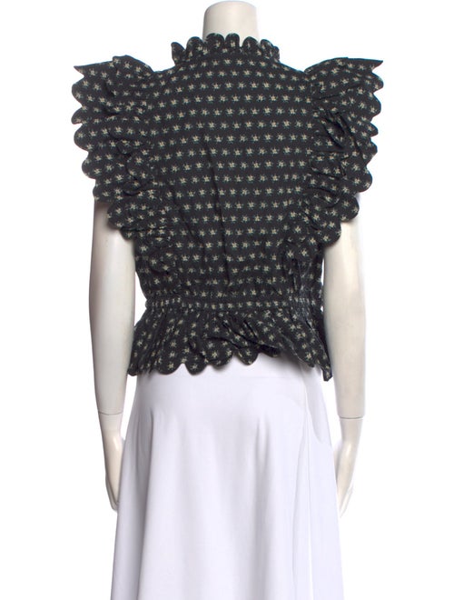 Sea New York Mock Neck Short Sleeve Blouse