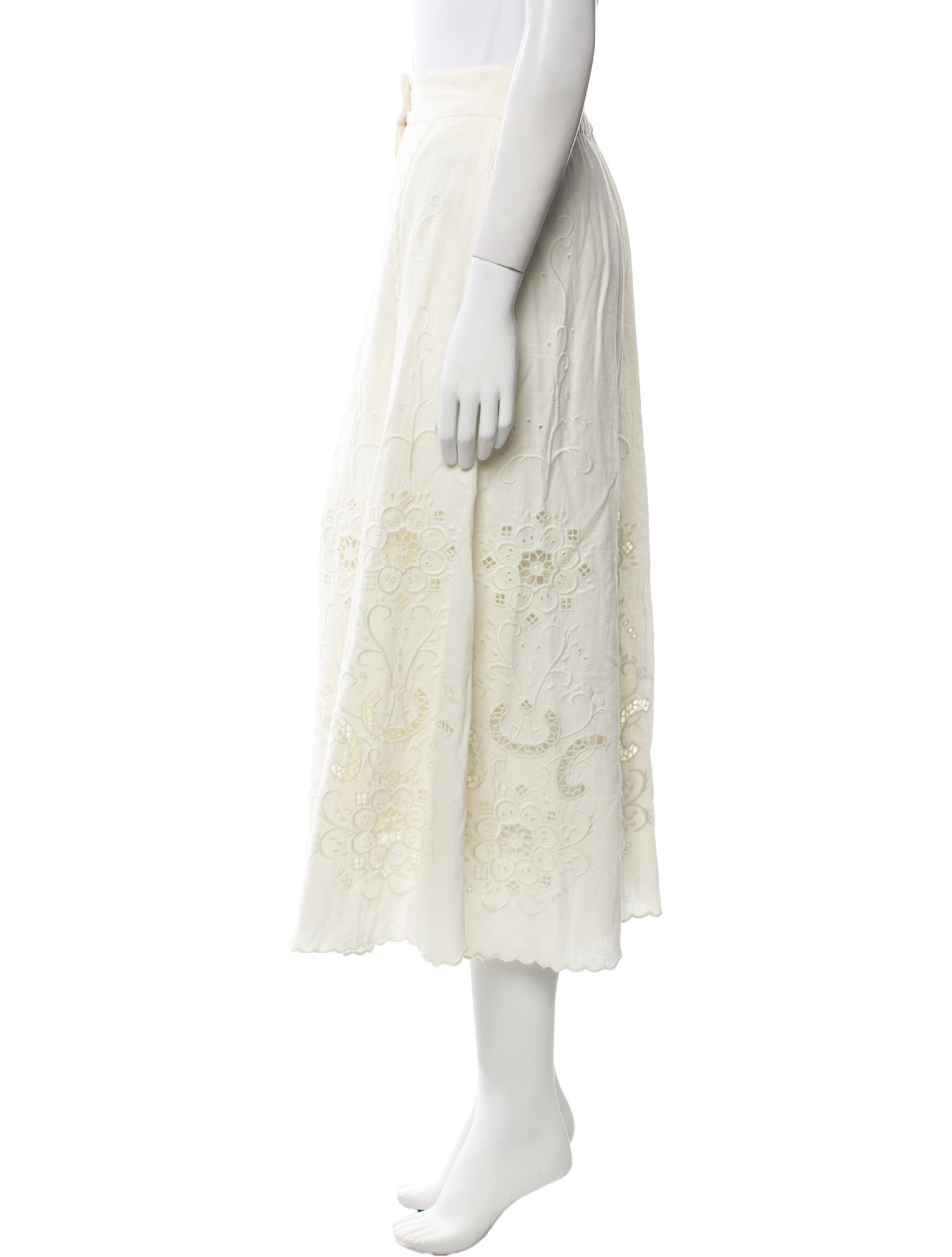 Sea New York Embroidered Accent Midi Length Skirt