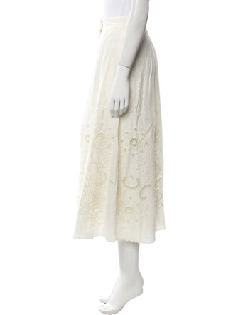 Sea New York Embroidered Accent Midi Length Skirt