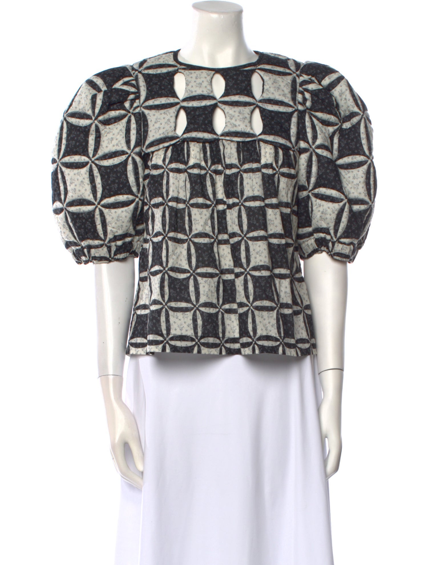 Sea New York Printed Crew Neck Crop Top