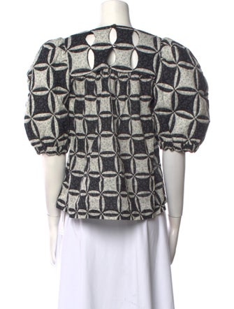 Sea New York Printed Crew Neck Crop Top