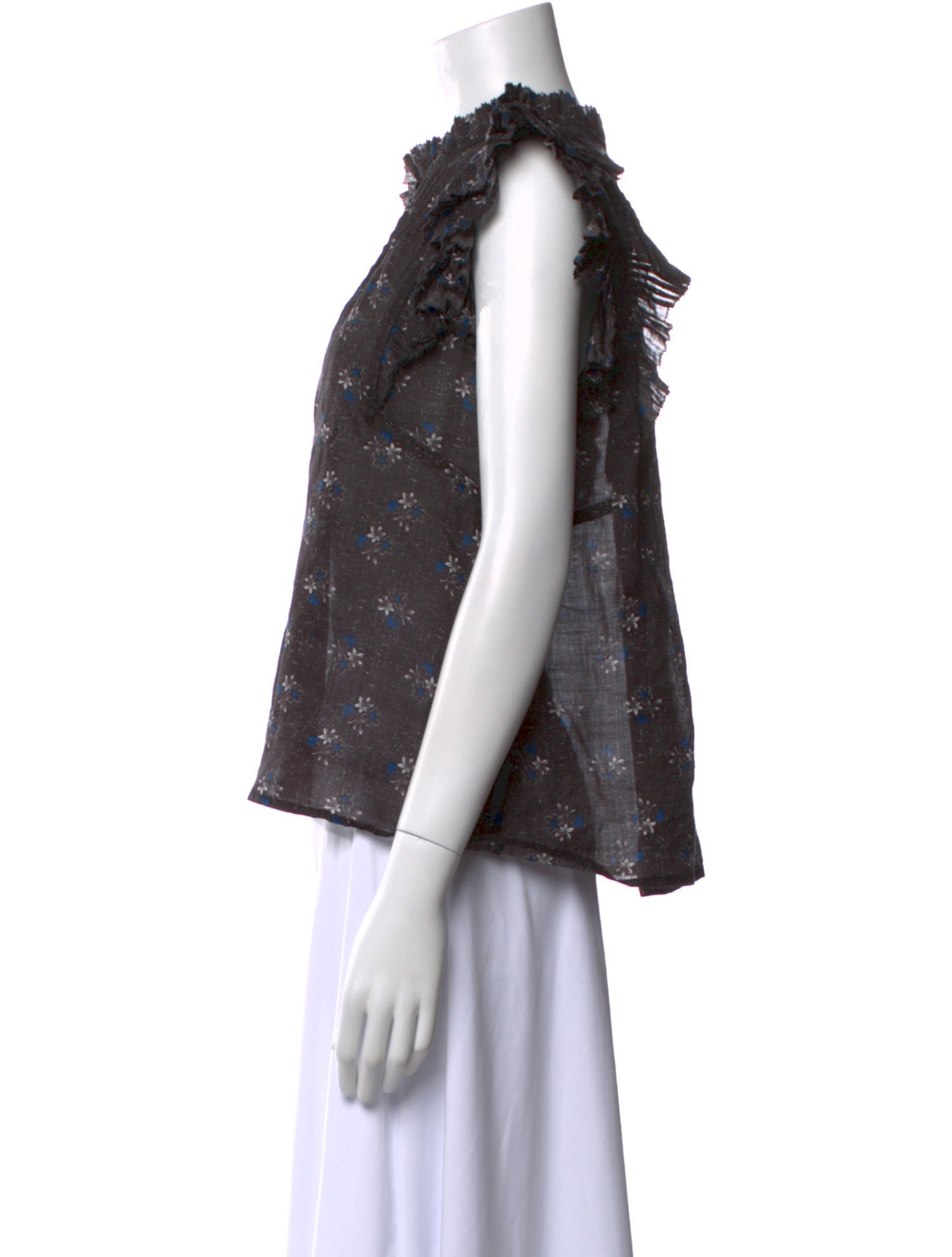 Sea New York Floral Print Mock Neck Blouse