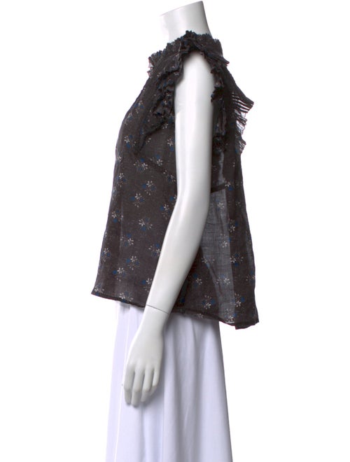 Sea New York Floral Print Mock Neck Blouse