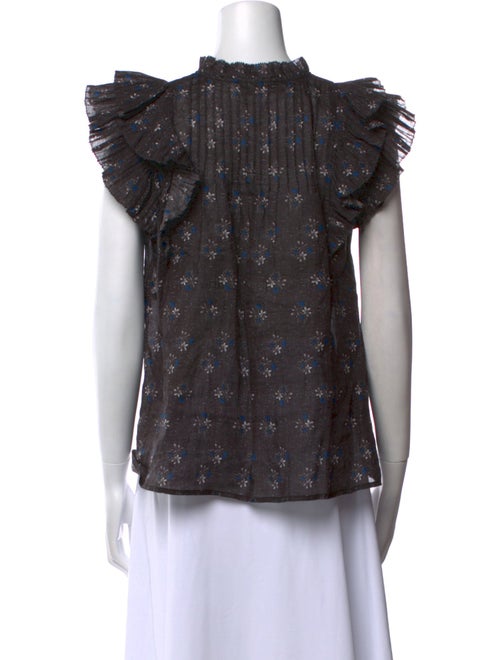 Sea New York Floral Print Mock Neck Blouse