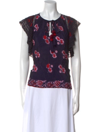 Sea New York Floral Print Crew Neck Blouse