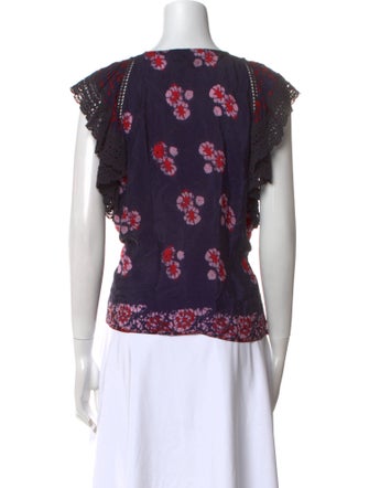 Sea New York Floral Print Crew Neck Blouse