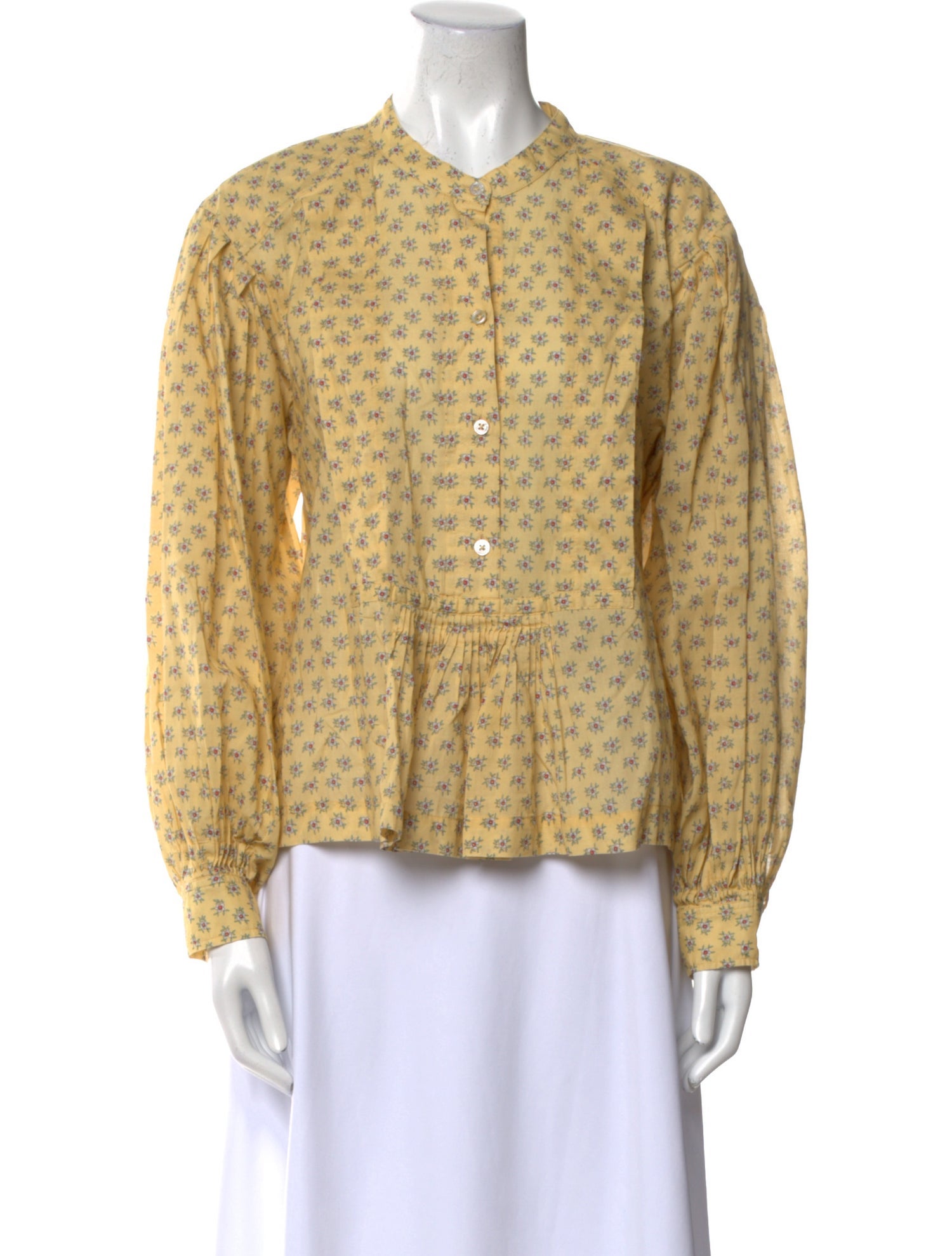 Sea New York Floral Print Mock Neck Blouse