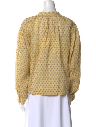 Sea New York Floral Print Mock Neck Blouse